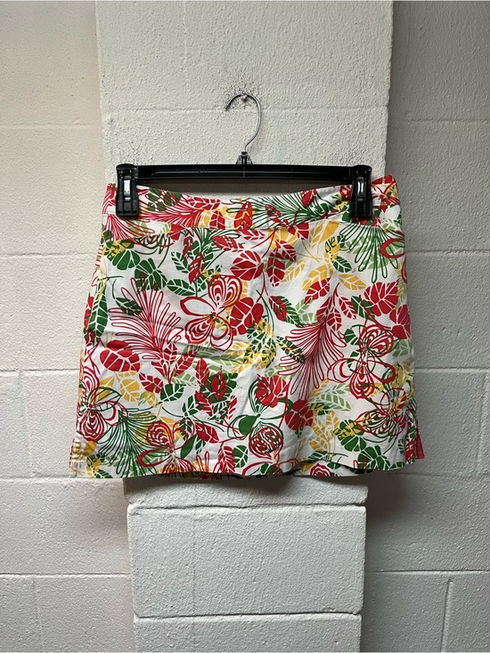 Lady Hagen Dresses & Skirts - Lady Hagen White Mini Skirt with Red, Green & Yellow Tropical Trim